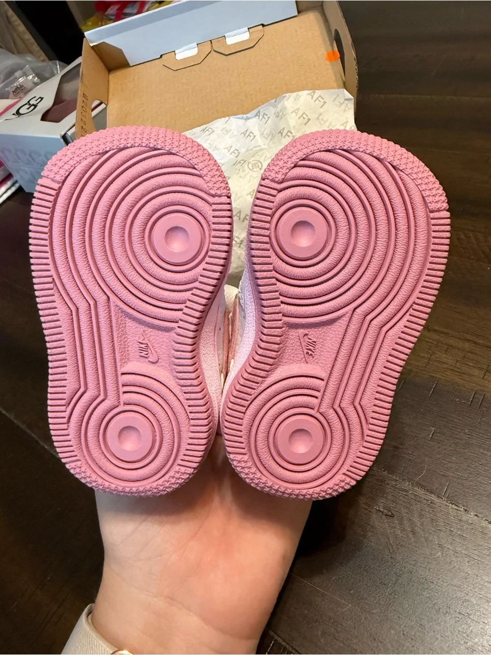 Nike Baby White & Pink Force 1s
